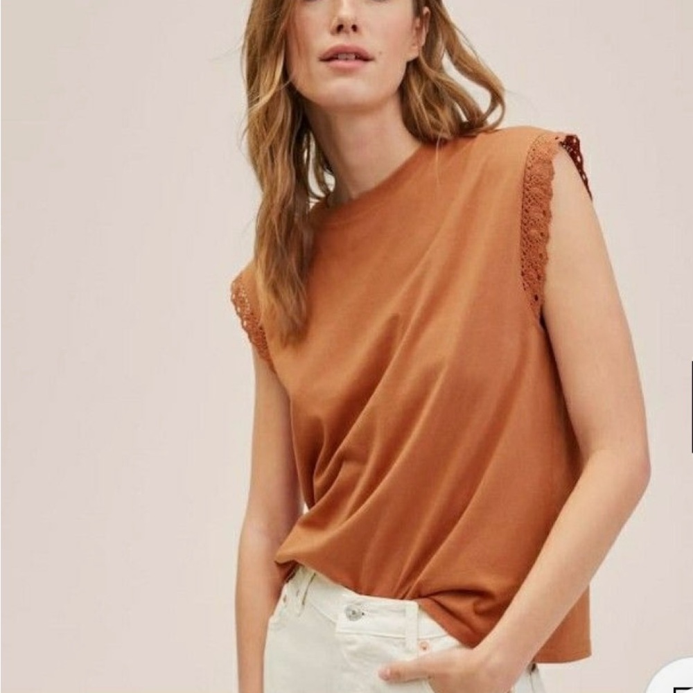 Mango Rust Sleeveless Muscle Tee